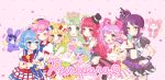  1boy 6+girls ;d blonde_hair blue_bow blue_eyes blue_hair blush bow braid character_name choker closed_eyes creature crossdressinging dorothy_west falulu green_eyes green_hair grey_eyes hair_bow hat houjou_sophie kuma_(pripara) leona_west long_hair manaka_lala minami_mirei multiple_girls one_eye_closed open_mouth otoko_no_ko pink_hair pripara purple_hair red_bow redhead short_hair side_ponytail skirt smile tiara toudou_shion treble_clef unicorn_(pripara) upper_body usagi_(pripara) v violet_eyes wrist_cuffs yayoi_(french) yellow_eyes 