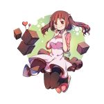  1girl apron artist_request black_legwear blush breasts brown_hair chocolate ebina_nana finger_to_mouth highres himouto!_umaru-chan large_breasts long_hair looking_at_viewer red_eyes smile solo thigh-highs twintails 