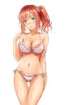  1girl bikini green_eyes highres long_hair original redhead side_ponytail standing swimsuit wantacchi 