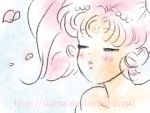  animated animated_gif bishoujo_senshi_sailor_moon blush chibi_usa closing_eyes crescent double_bun dress facial_mark forehead_mark hand_to_own_mouth lowres petals pink_hair red_eyes small_lady_serenity starca strapless_dress twintails watermark web_address white_dress 
