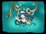  black_hair blue_eyes breasts chain chaki_(teasets) commentary_request hair_over_one_eye hat in_water kantai_collection long_hair looking_at_viewer nude open_mouth pale_skin shinkaisei-kan so-class_submarine submerged upper_body water white_skin 