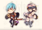  6+boys ahoge akita_toushirou aqua_hair armor atsushi_toushirou bangs black_gloves bob_cut brown_hair charm_(object) chibi double-breasted earrings fox fox_shadow_puppet gloves gokotai gokotai&#039;s_tigers hair_over_one_eye hat hirano_toushirou honebami_toushirou ichigo_hitofuri japanese_armor jewelry katana long_hair looking_at_viewer maeda_toushirou magatama_earrings male_focus menpoo midare_toushirou military military_uniform multiple_boys nakigitsune nakigitsune&#039;s_fox namazuo_toushirou necktie open_mouth pants peaked_cap pink_hair ponytail ready_to_draw sheath sheathed short_hair sinsora smile sode solo_focus sword tiger tiger_cub touken_ranbu twitter_username uniform v weapon white_gloves white_hair white_tiger yagen_toushirou yellow_eyes |_| 