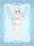  1girl animal_ears artist_request bell bell_collar bikini blonde_hair blue_eyes breasts cat_ears cat_tail collar jewelry necklace psychic_hearts short_hair solo star swimsuit tail tisse_palmier 