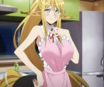  apron blonde_hair blue_eyes centorea_shianus highres monster_musume_no_iru_nichijou ponytail screencap 