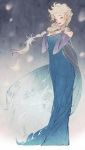  1girl blonde_hair closed_eyes elsa_(frozen) frozen_(disney) highres panbukin solo standing 