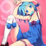  1girl blue_dress blue_eyes blue_hair cirno dress kurobuta_gekkan solo touhou 