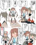  3girls asagumo_(kantai_collection) atsushi_(aaa-bbb) comic highres kantai_collection multiple_girls translated yamagumo_(kantai_collection) younger zuikaku_(kantai_collection) 