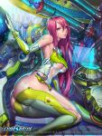 1girl android ass breasts chaos_drive highres long_hair looking_at_viewer redhead solo under_boob violet_eyes 