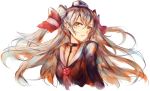  1girl amatsukaze_(kantai_collection) big_hair brown_eyes clenched_teeth collarbone garter_straps hair_tubes highres kantai_collection long_hair long_sleeves looking_at_viewer looking_to_the_side mi_bait parted_lips sailor_dress silver_hair simple_background sketch small_breasts solo two_side_up upper_body white_background 