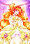  amanogawa_kirara blush cure_twinkle dress gloves go!_princess_precure long_hair magical_girl orange_hair purple_eyes twintails 
