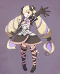  1girl blonde_hair dress elise_(fire_emblem_if) fire_emblem fire_emblem_if gloves hair_ribbon long_hair one_eye_closed red_eyes ribbon solo t-itohei twintails 