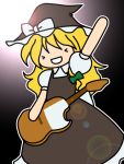  chibi cosplay dress guitar hat instrument kashiwa_kiseri kirisame_marisa kirisame_marisa_(cosplay) serico solo touhou umineko_no_naku_koro_ni ushiromiya_jessica witch_hat 