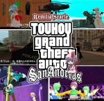  fake_screenshot grand_theft_auto hieda_no_akyuu kawashiro_nitori kirisame_marisa kochiya_sanae masayoshi_toro morichika_rinnosuke parody remilia_scarlet touhou 