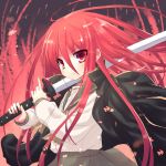  hirasato jewelry long_hair necklace red_eyes red_hair redhead school_uniform serafuku shakugan_no_shana shana sword weapon 
