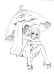  graphite graphite_(medium) karakasa_obake monochrome shoka sitting sketch tatara_kogasa tongue touhou traditional_media umbrella 