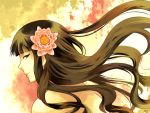  brown_eyes flower hair_flower hair_ornament itoshiki_rin long_hair looking_back milcho sayonara_zetsubou_sensei 