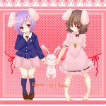  bunny_ears carrot child inaba_tewi miniskirt rabbit rabbit_ears reisen reisen_udongein_inaba takamura touhou 