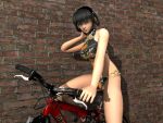  3d bicycle bikini black_hair braids dead_or_alive lei_fang swimsuit tagme 