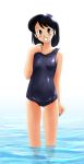  kumi_(new_crown) new_crown one-piece_swimsuit swimsuit wading water wet 