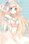  bad_id blonde_hair blue_eyes blush bow breasts buttons large_buttons long_hair lowres original 