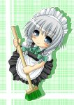  braid broom izayoi_sakuya kagura_chitose maid silver_hair touhou 