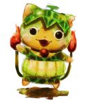  absurdres cat fang food fruit full_body highres howapopo looking_at_viewer melon melonnyan multiple_tails open_mouth simple_background tail two_tails white_background youkai youkai_watch youkai_watch_2 