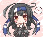  1girl alternate_hairstyle bangs black_hair black_jacket black_skirt blush braid brown_eyes closed_mouth collared_shirt dated eyebrows_visible_through_hair hair_between_eyes hatsushimo_(kantai_collection) head_tilt headband jacket kantai_collection komakoma_(magicaltale) long_hair looking_at_viewer low_twintails pleated_skirt remodel_(kantai_collection) shirt short_sleeves skirt smile solo spoken_blush twin_braids twintails twitter_username very_long_hair white_shirt 