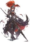  armor breastplate character_request helmet high_resolution highres lance long_hair navel official_art polearm redhead sakai_yoshikuni shield warrior weapon yoru_no_nai_kuni 