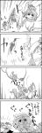  /\/\/\ 4girls 4koma =d aki_minoriko aki_shizuha chibi_on_head cirno clenched_teeth comic commentary_request daiyousei fairy_wings highres ice ice_wings jumping leg_lock letty_whiterock minigirl monochrome multiple_girls open_mouth scarf siblings side_ponytail sisters smile swinging tani_takeshi touhou translated wings yukkuri_shiteitte_ne |_| 