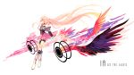  1girl blue_eyes braid highres ia_(vocaloid) kklaji008 long_hair pink_hair skirt solo thigh-highs twin_braids vocaloid wings 