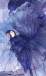  1girl black_hair dress kumita_(sumica) long_dress original solo veil 