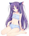  1girl barefoot cinderella_bust fuyuichi little_busters!! long_hair sasasegawa_sasami solo two_side_up underwear underwear_only very_long_hair 