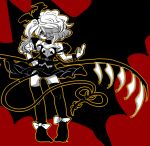  1girl alternate_costume ascot bow flandre_scarlet no_hat ribbon short_hair side_ponytail skirt solo touhou wings yt_(wai-tei) 