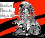  1girl backpack bag gloves grin hair_bobbles hair_ornament hat kawashiro_nitori key romaji short_hair skirt smile solo touhou translated twintails two_side_up yt_(wai-tei) 