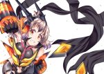  1girl bodysuit brown_hair ignite_module mad_(hazukiken) orange_eyes senki_zesshou_symphogear short_hair solo tachibana_hibiki_(symphogear) 