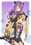  blonde_hair camilla_(fire_emblem_if) closed_eyes dress elise_(fire_emblem_if) fire_emblem fire_emblem_if gloves hair_ribbon highres long_hair purple_hair red_eyes ribbon ruruki siblings sisters twintails 