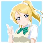  ayase_eli blonde_hair blue_eyes blush long_hair love_live!_school_idol_project ponytail seifuku smile 