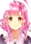  1girl absurdres ahoge gakkou_gurashi! hair_ornament hairclip highres kirushi_(killcy) pink_hair sakura_megumi smile solo tears 