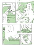  1boy 1girl admiral_(kantai_collection) akitsu_maru_(kantai_collection) ashtray blush carpet cigarette comic hat kantai_collection military military_hat military_uniform monochrome paper ryou-san short_hair smoke sweat table translated uniform 