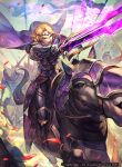  armor battle blonde_hair fire_emblem fire_emblem_cipher fire_emblem_if horse lack marx_(fire_emblem_if) official_art 