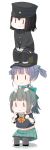 &gt;:&gt; &gt;:) 2015 akitsu_maru_(kantai_collection) black_hair blue_hair bow breasts carrying dated gloves green_hair hair_bow hair_ornament hair_ribbon hands_on_another&#039;s_head hat highres kantai_collection large_breasts long_hair long_image military military_uniform multiple_girls ooshio_(kantai_collection) pantyhose peaked_cap pleated_skirt ponytail ribbon school_uniform serafuku shaking short_hair short_twintails shoulder_carry sitting sitting_on_shoulder skirt smile suspenders tall_image tank_top thigh-highs twintails twitter_username uniform v_arms white_background white_gloves yukichi_(sukiyaki39) yuubari_(kantai_collection) |_| 