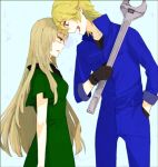  1boy 1girl artist_request blonde_hair blue_eyes character_request copyright_request female male source_request tagme 