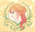  1girl alternate_hairstyle anna_(frozen) aqua_eyes blue_eyes freckles frozen_(disney) head laikaken orange_hair profile solo 