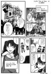  1912 1girl absurdres comic commentary_request disneyland fate/stay_night fate_(series) flashback hair_ribbon halloween hand_on_own_chin highres long_hair monochrome photo_(object) ribbon toosaka_rin translation_request twintails 