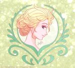  1girl alternate_hairstyle blonde_hair blue_eyes elsa_(frozen) frozen_(disney) head laikaken profile solo 