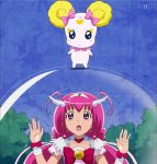  1girl bubble candy_(smile_precure!) cure_happy highres pink_eyes pink_hair precure screencap smile_precure! twintails 