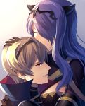  1boy 1girl blonde_hair brother_and_sister camilla_(fire_emblem_if) closed_eyes crying fire_emblem fire_emblem_if gloves hair_over_one_eye hairband highres leon_(fire_emblem_if) long_hair oruta_(granmog) purple_hair red_eyes siblings tears 