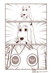  (o)_(o) annotated artist_name bird comic commentary highres horns kantai_collection long_hair monochrome moomin muppo no_humans northern_ocean_hime northern_ocean_hime_(cosplay) pigeon pun sazanami_konami solo translated twitter_username 