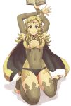  ahoge arms_up blonde_hair book breasts cape center_opening cleavage fire_emblem fire_emblem_if long_hair namekomeshi ophelia_(fire_emblem_if) 