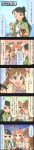  3girls 5koma black_hair brown_eyes brown_hair character_name colored comic green_eyes highres idolmaster idolmaster_cinderella_girls kirino_aya komatsu_ibuki long_hair long_image low_twintails makihara_shiho multiple_girls official_art orange_hair short_hair tall_image twintails 